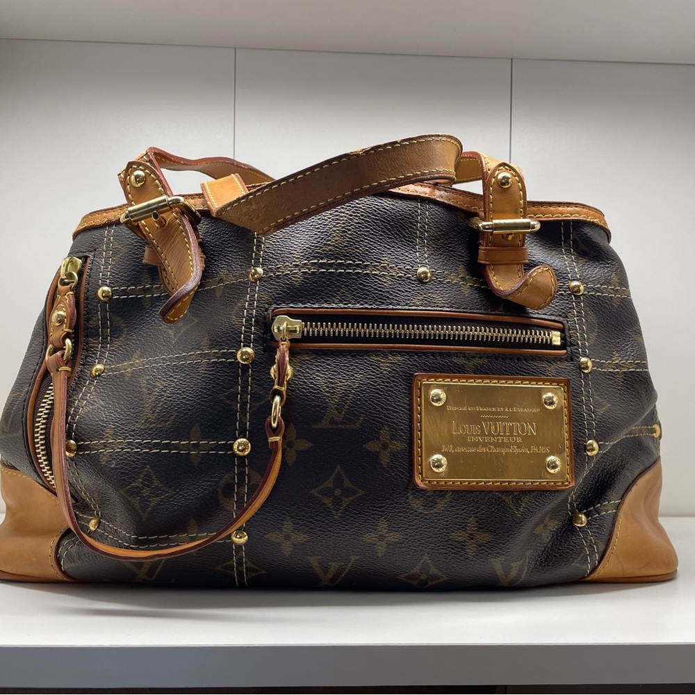 Authentic Preloved Louis Vuitton Riveting Handbag Monogram Canvas